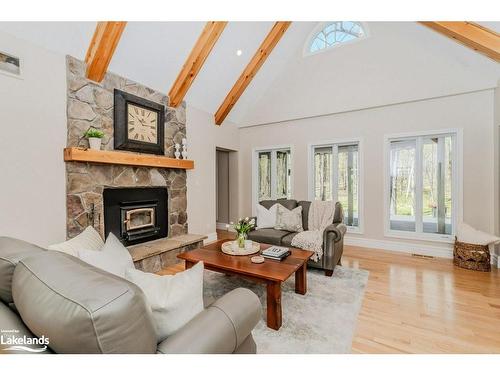 1259 Golf Course Road, Huntsville, ON - Indoor Photo Showing Living Room With Fireplace