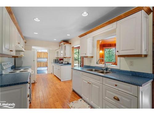 1006 Spring Lake Road, Dwight, ON - Indoor Photo Showing Kitchen With Double Sink