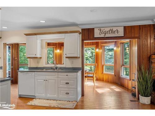 1006 Spring Lake Road, Dwight, ON - Indoor Photo Showing Kitchen With Double Sink