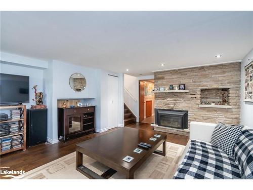 11 Richelieu Street, Penetanguishene, ON - Indoor Photo Showing Living Room With Fireplace