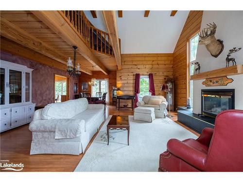 304399 South Line, Priceville, ON - Indoor Photo Showing Living Room With Fireplace