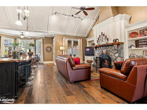 9319 County Rd 503, Gooderham, ON - Indoor Photo Showing Living Room With Fireplace