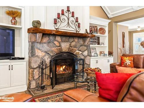 9319 County Rd 503, Gooderham, ON - Indoor Photo Showing Living Room With Fireplace