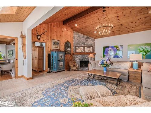 731 15 Concession W, Tiny Twp, ON - Indoor Photo Showing Living Room With Fireplace