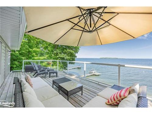 147 Mcarthur Drive, Penetanguishene, ON - Outdoor With Body Of Water With Deck Patio Veranda With View With Exterior