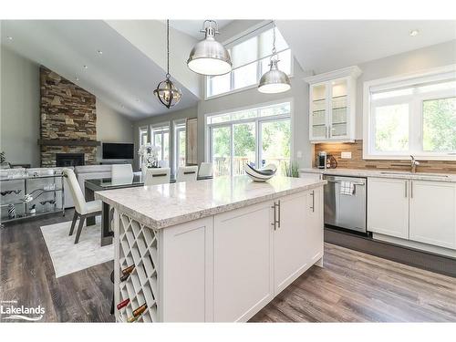 38 Carpenter Street, Collingwood, ON - Indoor Photo Showing Kitchen With Fireplace