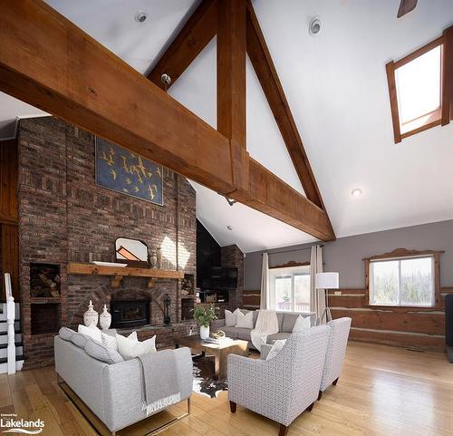 467370 12Th Concession B Road, Grey Highlands, ON - Indoor Photo Showing Living Room With Fireplace