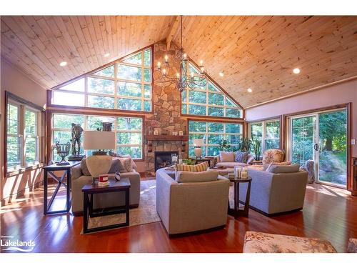 1024 Grainger Grove Road, Lake Of Bays, ON - Indoor Photo Showing Living Room With Fireplace