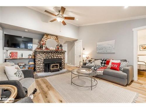 1071 Lawson Road, Tiny, ON - Indoor Photo Showing Living Room With Fireplace