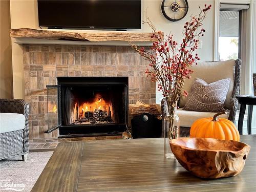 1011 Grandview Hilltop Drive, Huntsville, ON - Indoor Photo Showing Living Room With Fireplace