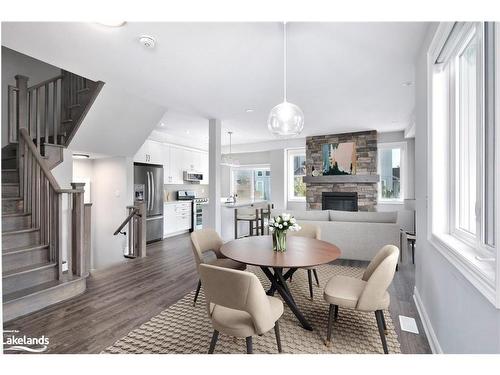 1 Kennedy Avenue, Collingwood, ON - Indoor Photo Showing Dining Room With Fireplace