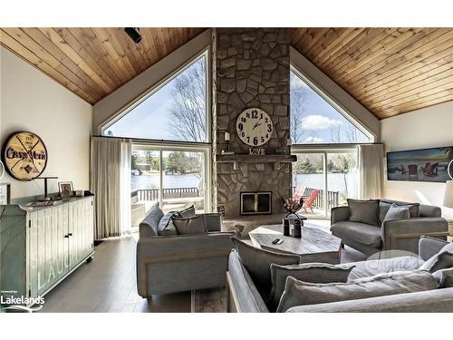 26 Harris Street, Port Carling, ON - Indoor Photo Showing Living Room With Fireplace