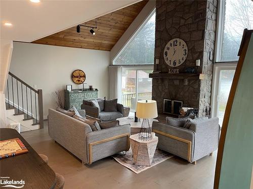 26 Harris Street, Port Carling, ON - Indoor Photo Showing Living Room With Fireplace