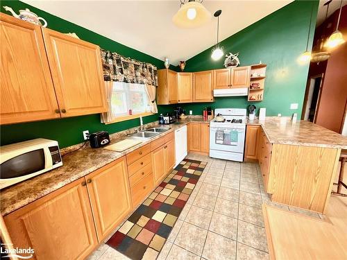 34 Pine Drive, Sprucedale, ON - Indoor Photo Showing Kitchen With Double Sink