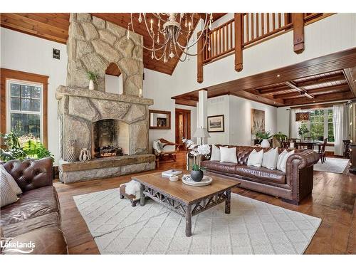 1074 Tally Ho Winter Park Road, Lake Of Bays, ON - Indoor Photo Showing Living Room With Fireplace