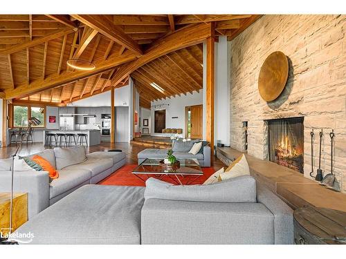 827834 Mulmur-Nottawasaga Townline, Creemore, ON - Indoor Photo Showing Living Room With Fireplace