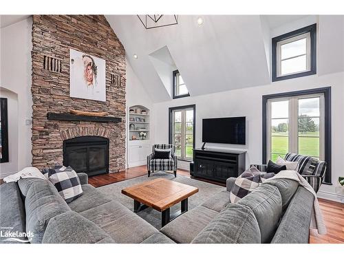 787517 Grey 13 Road, Clarksburg, ON - Indoor Photo Showing Living Room With Fireplace