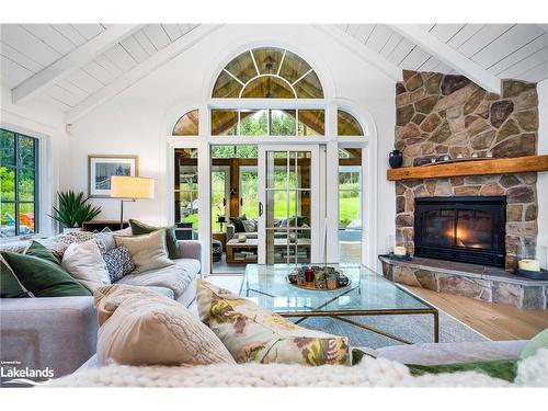 5 Purple Hill Lane, Creemore, ON - Indoor Photo Showing Living Room With Fireplace