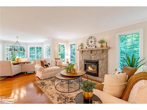 24 Birchwood Drive, Huntsville, ON - Indoor Photo Showing Living Room With Fireplace