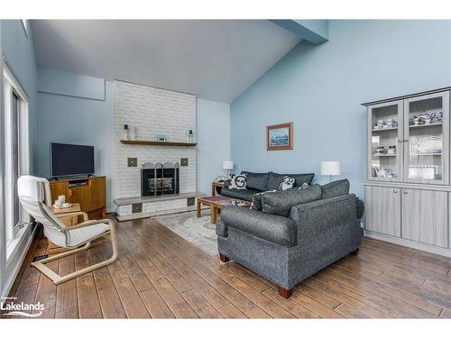 2476 Champlain Road, Tiny Twp, ON - Indoor Photo Showing Living Room With Fireplace