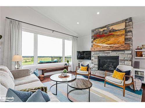 638508 St Vincent-Sydenham Townline, Sydenham, ON - Indoor Photo Showing Living Room With Fireplace