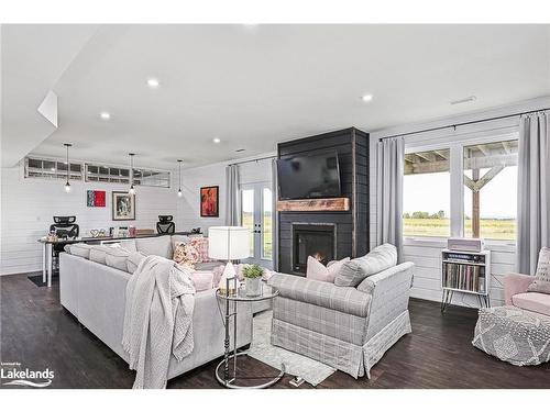 638508 St Vincent-Sydenham Townline, Sydenham, ON - Indoor Photo Showing Living Room With Fireplace