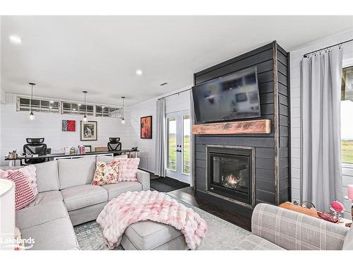 638508 St Vincent-Sydenham Townline, Sydenham, ON - Indoor Photo Showing Living Room With Fireplace