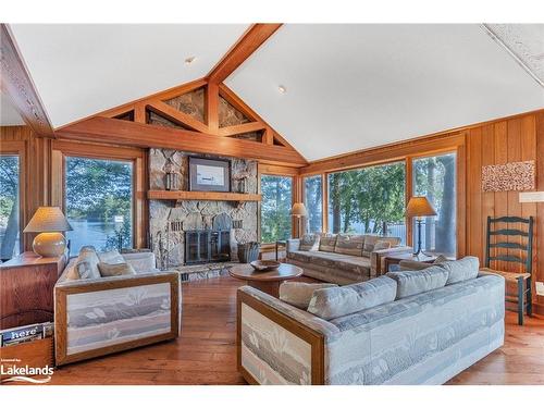 1335 Narrows Road N, Gravenhurst, ON - Indoor Photo Showing Living Room With Fireplace