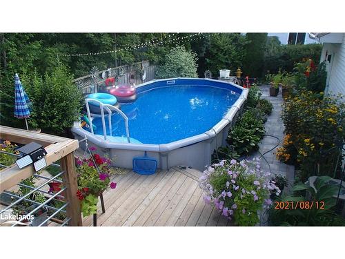 90 Manning Avenue, Collingwood, ON - Outdoor With Above Ground Pool With Deck Patio Veranda