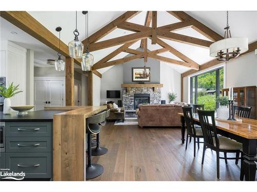 122 Barton Boulevard, The Blue Mountains, ON - Indoor Photo Showing Dining Room With Fireplace