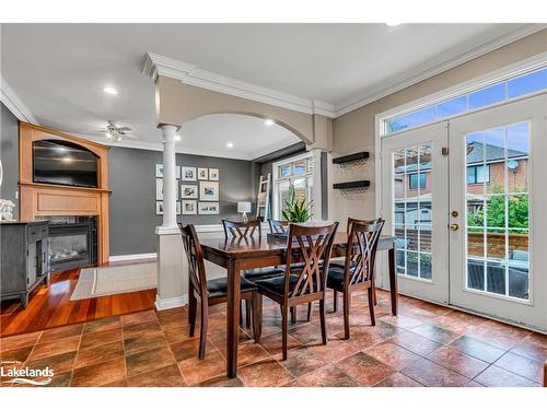 5335 Cosentino Gardens, Mississauga, ON - Indoor Photo Showing Dining Room With Fireplace