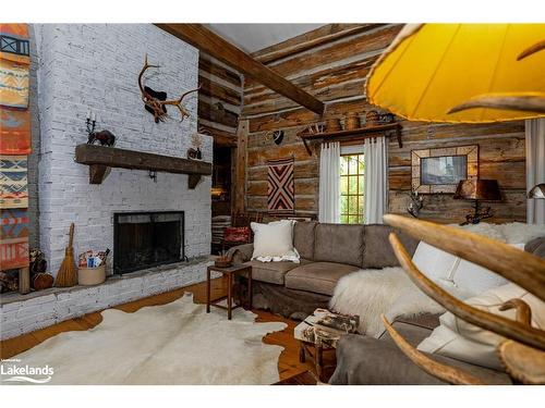 317343 3Rd Line, Meaford, ON - Indoor Photo Showing Living Room With Fireplace