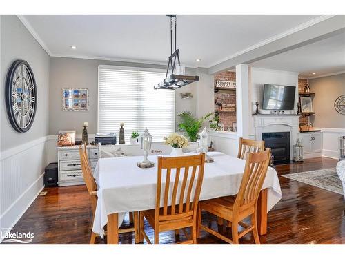 78 Mcmurray Street, Bracebridge, ON - Indoor Photo Showing Dining Room With Fireplace