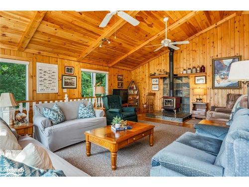 48 Fred Dubie Road E, Parry Sound, ON - Indoor Photo Showing Living Room With Fireplace