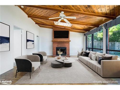 156 Santos Lane, Wasaga Beach, ON - Indoor Photo Showing Living Room With Fireplace