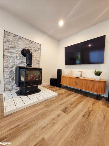 29 Richmond Street, Emsdale, ON - Indoor Photo Showing Living Room With Fireplace