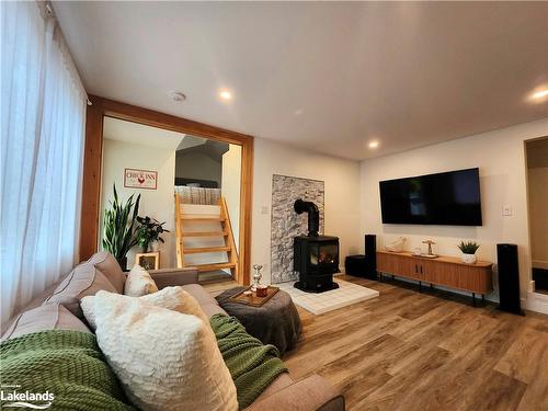 29 Richmond Street, Emsdale, ON - Indoor Photo Showing Living Room With Fireplace