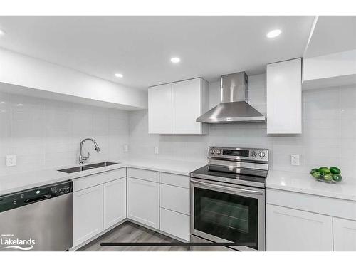 Lower-72 Cumberland Street, Barrie, ON - Indoor Photo Showing Kitchen With Stainless Steel Kitchen With Double Sink