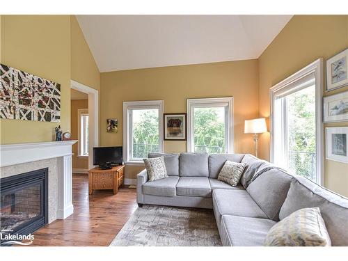 1-10 Invermara Court, Orillia, ON - Indoor Photo Showing Living Room With Fireplace