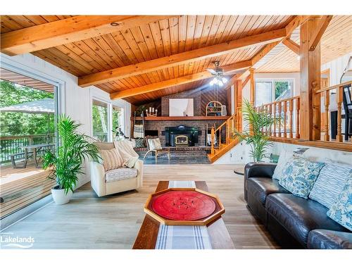 1345 Sinclair Trail, Dorset, ON - Indoor Photo Showing Living Room With Fireplace