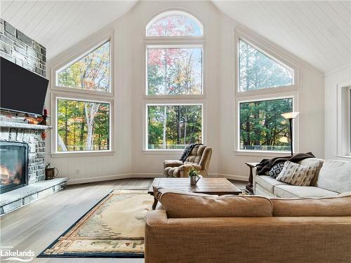 7 Muskoka Pines Road, Bracebridge, ON - Indoor Photo Showing Living Room With Fireplace