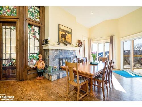 1651 County Road 124, Clearview, ON - Indoor Photo Showing Dining Room With Fireplace