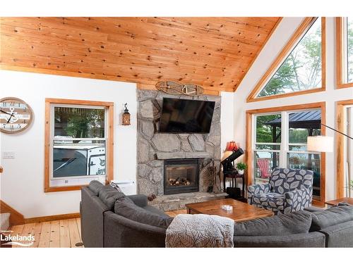 1-1044 Young'S Road, Port Carling, ON - Indoor Photo Showing Living Room With Fireplace