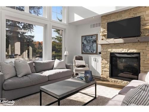 22-1094 Mortimers Point Road, Port Carling, ON - Indoor Photo Showing Living Room With Fireplace