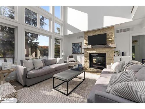 22-1094 Mortimers Point Road, Port Carling, ON - Indoor Photo Showing Living Room With Fireplace