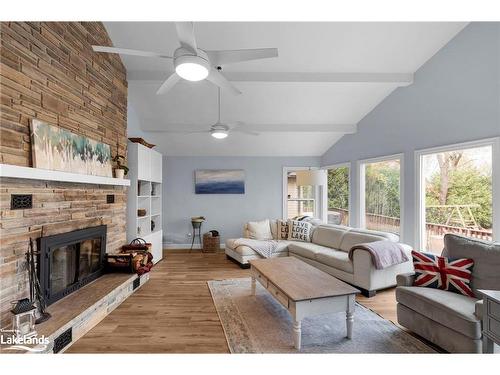 3772 Harry'S Lane, Ramara, ON - Indoor Photo Showing Living Room With Fireplace