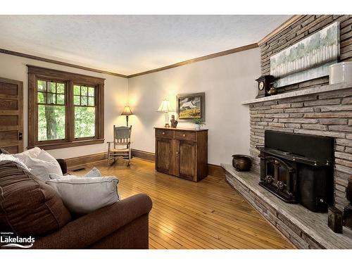 077839 11Th Line, Meaford Municipality, ON - Indoor Photo Showing Living Room With Fireplace