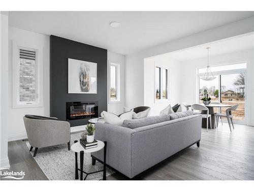 253 Jackson Street E, Durham, ON - Indoor Photo Showing Living Room With Fireplace