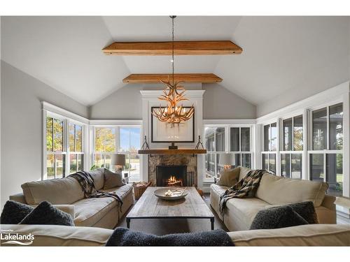 234520 Concession 2 Wgr Road, Durham, ON - Indoor Photo Showing Living Room With Fireplace