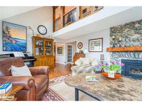 635017 Pretty River Road, The Blue Mountains, ON - Indoor Photo Showing Living Room With Fireplace